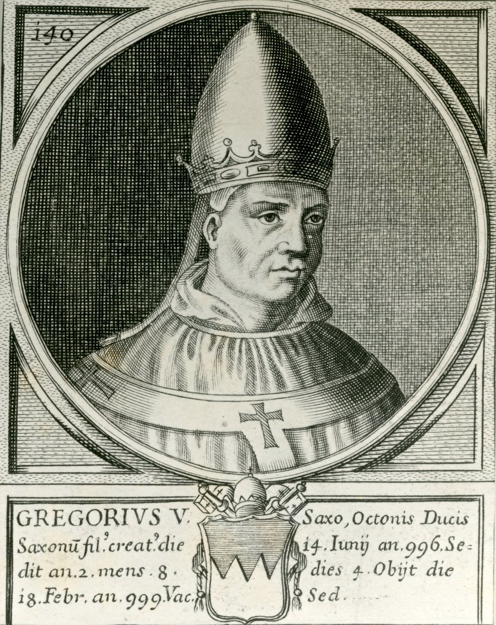 Pope Gregory V (972-999) by English School