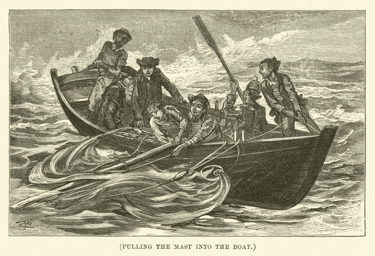 Pulling the Mast into the Boat by English School
