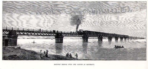 Railway Bridge Over the Ganges at Rajghaut by English School