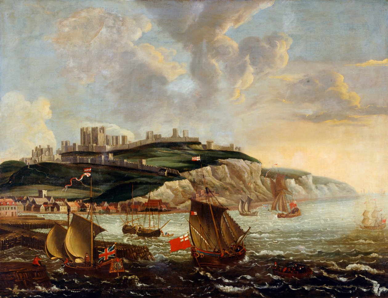 Seascape with Dover Castle by English School