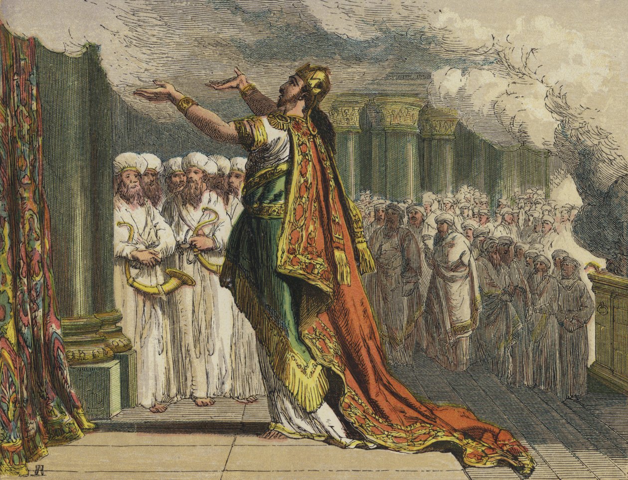 Solomon at the Dedication of the Temple by English School