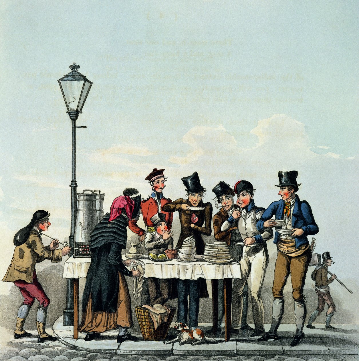 Street Breakfast engraved by G.Hunt by English School
