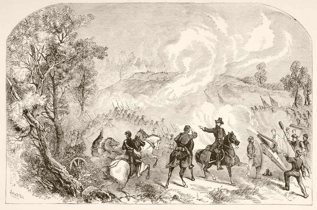 The Battle of Gettysburg by English School