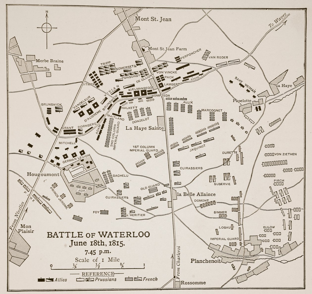 The Battle of Waterloo, June 18th, 1815 by English School