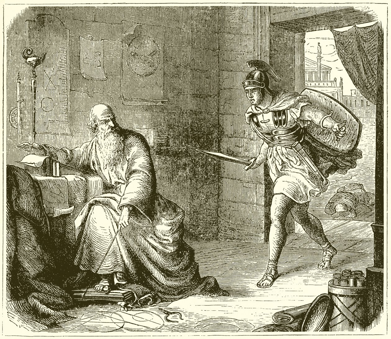 The Death of Archimedes by English School