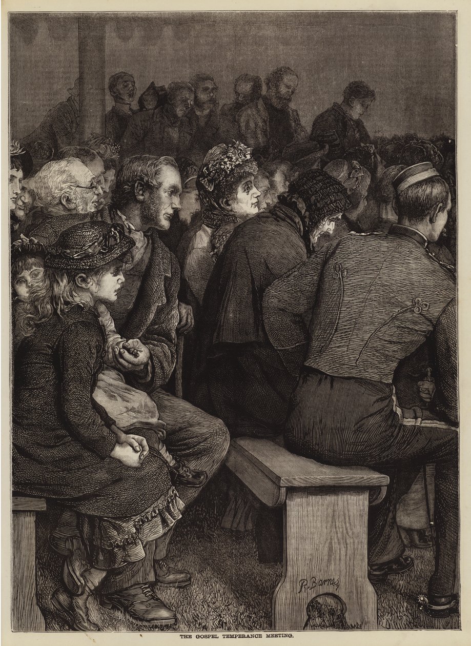 The Gospel Temperance Meeting (engraving) by English School