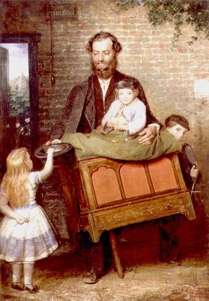 The Hurdy-Gurdy Player by English School