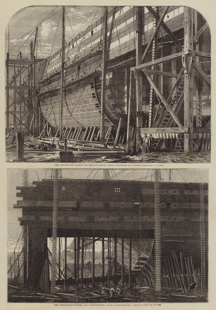 The Leviathan during its Construction by English School