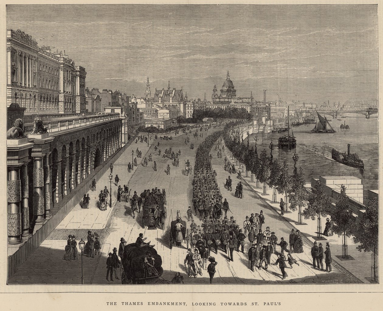 The Thames Embankment, looking towards St. Paul