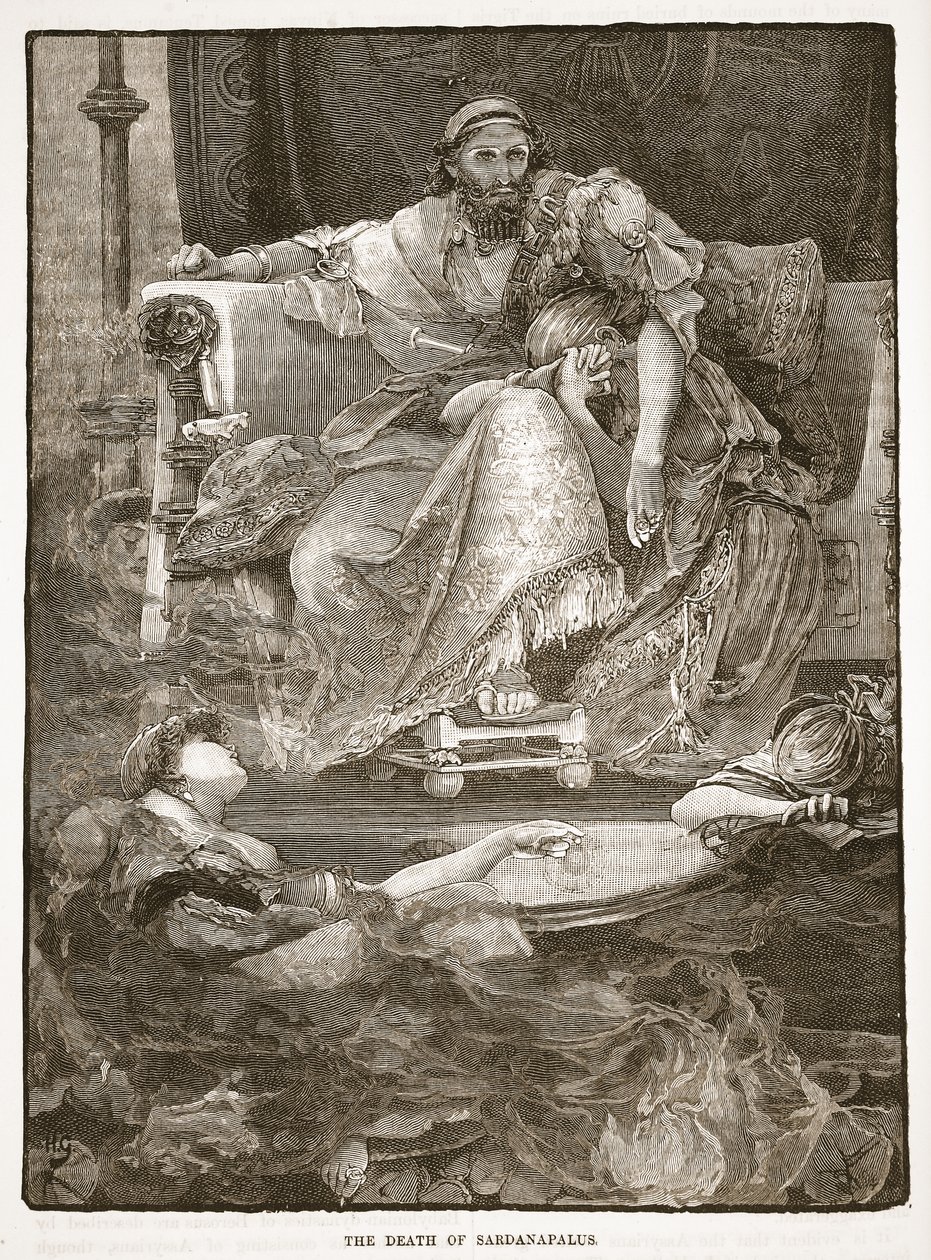The Death of Sardanapalus by English School