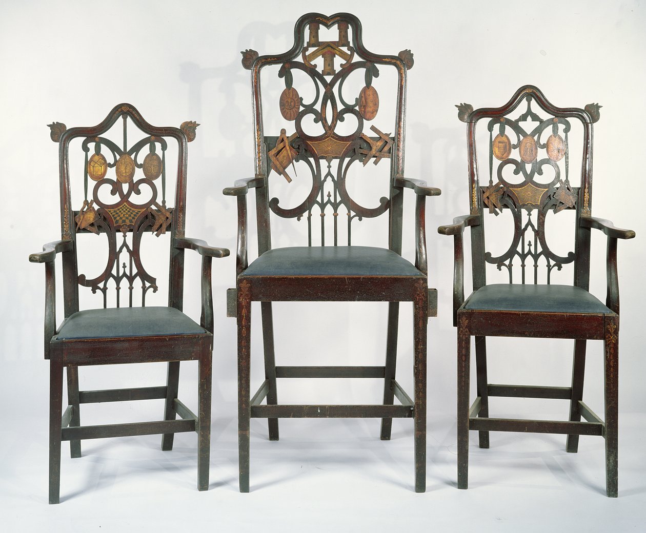 Three Georgian Masonic Chairs by English School