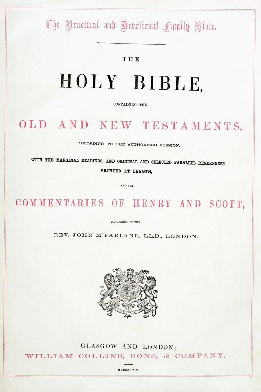 Title Page from The Holy Bible by English School
