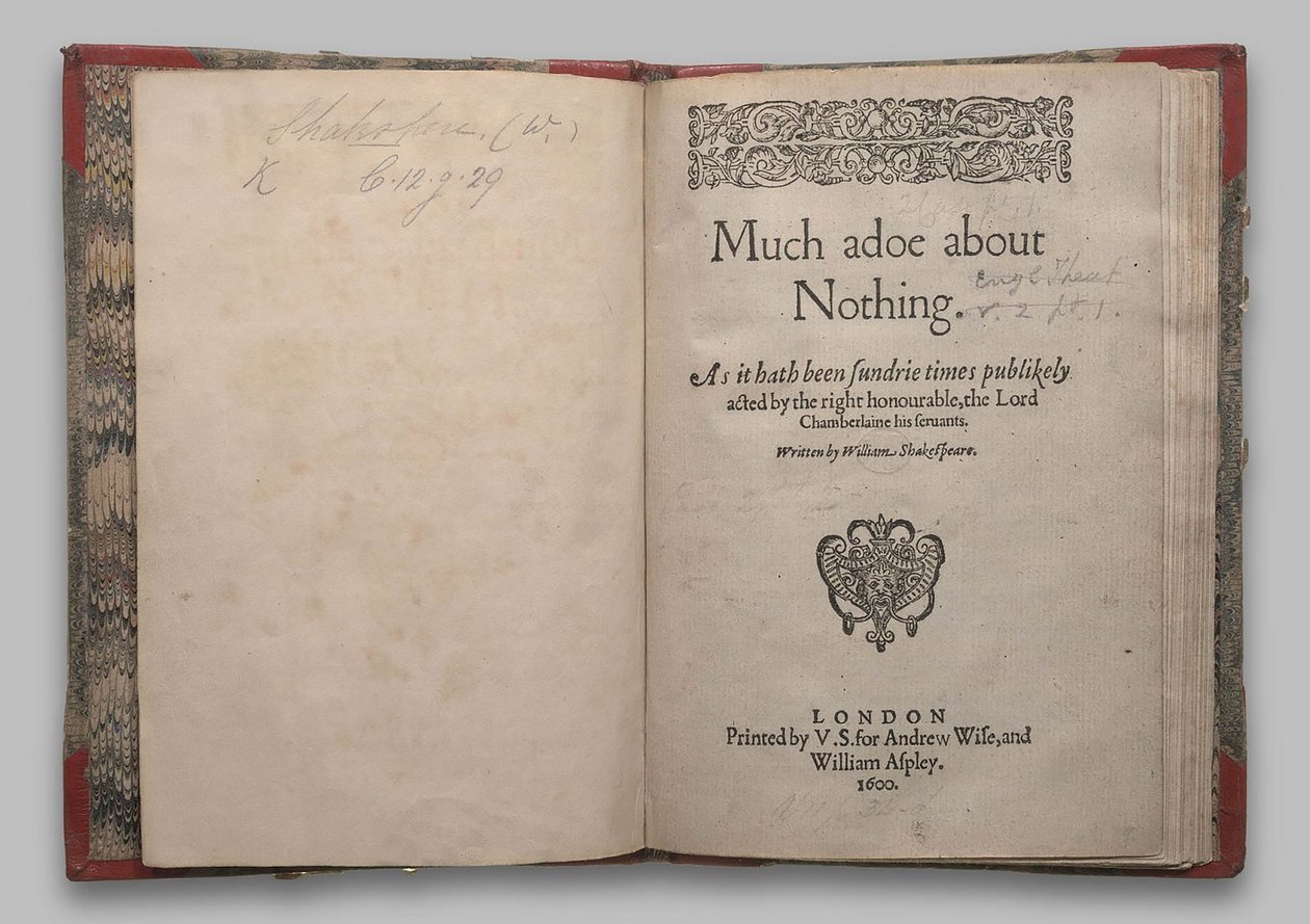 Title Page of Much Ado About Nothing by English School