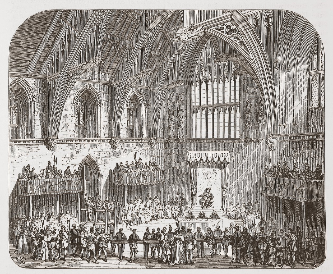 Trial of Lambert in Westminster Hall by English School