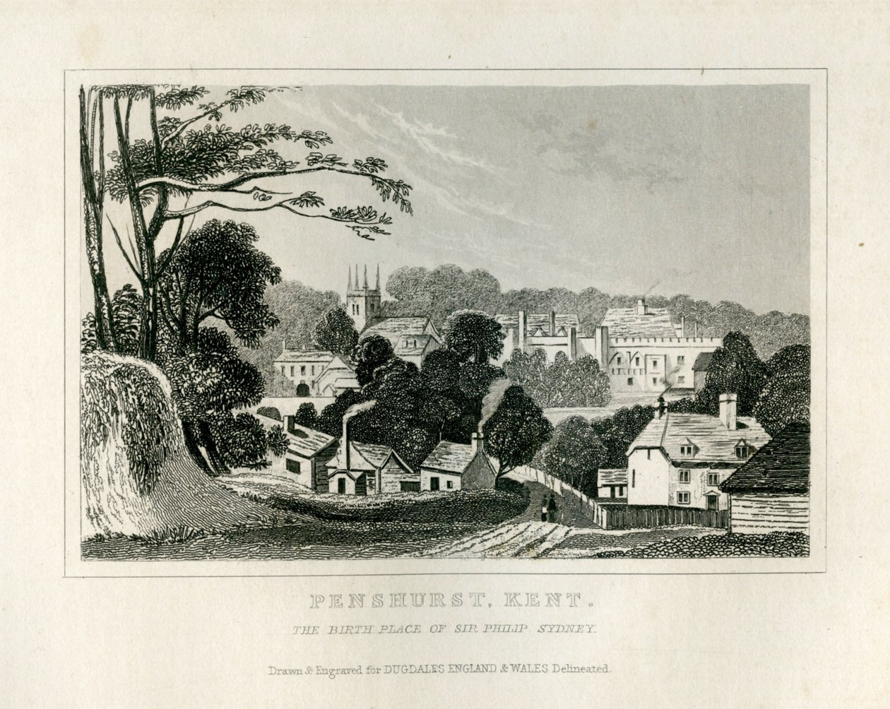 View of Penshurst, Kent by English School