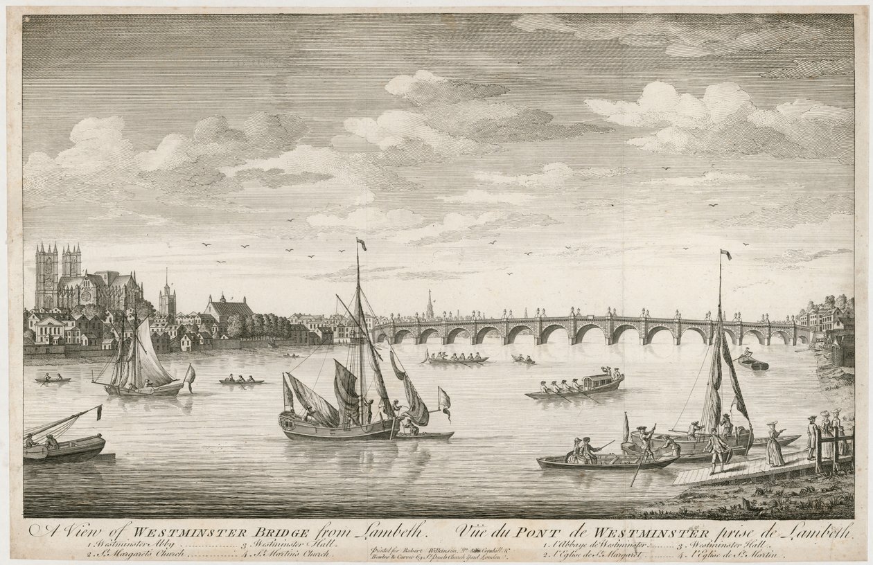 View of Westminster Bridge, from Lambeth by English School