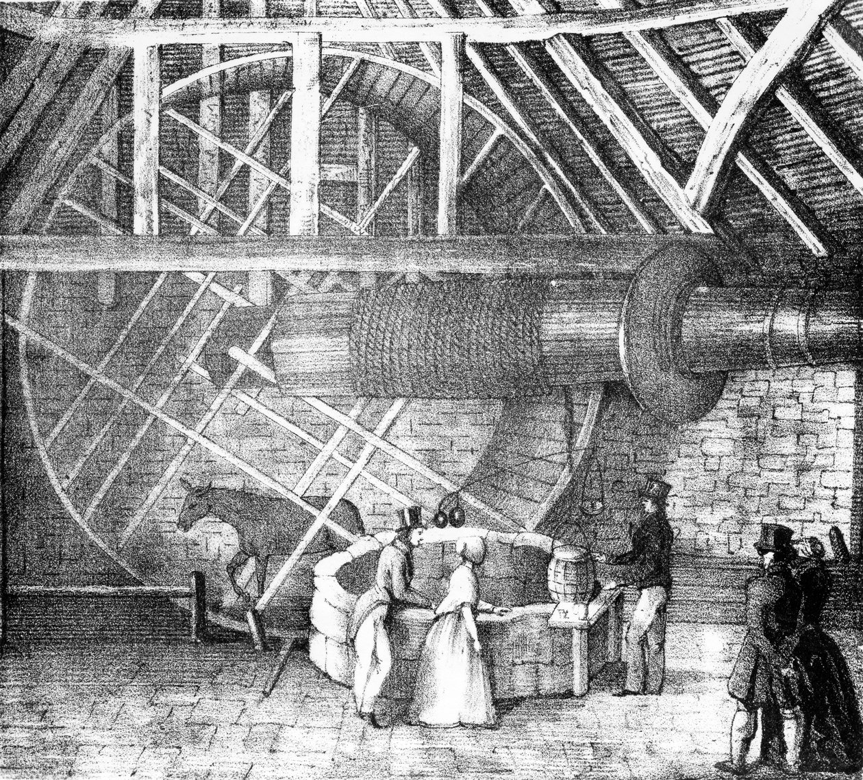 Well Hoist Driven by a Donkey, c.1870 by English School