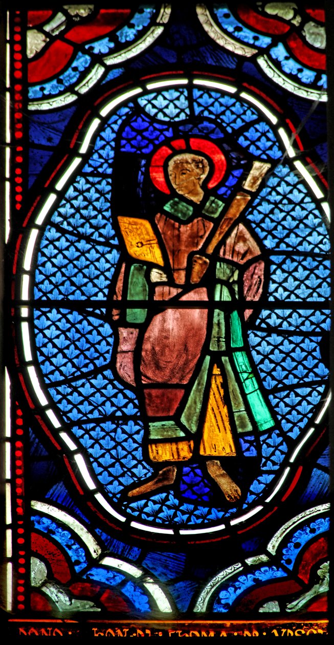 Window depicting a saint by English School