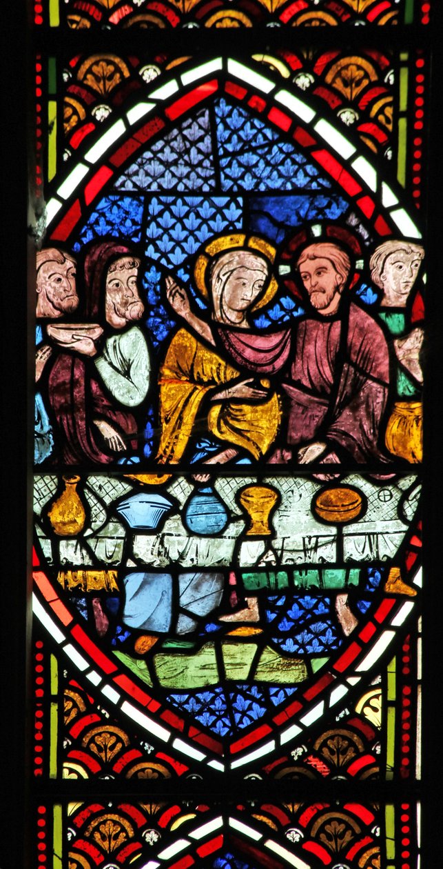 Window depicting the Cana Marriage by English School