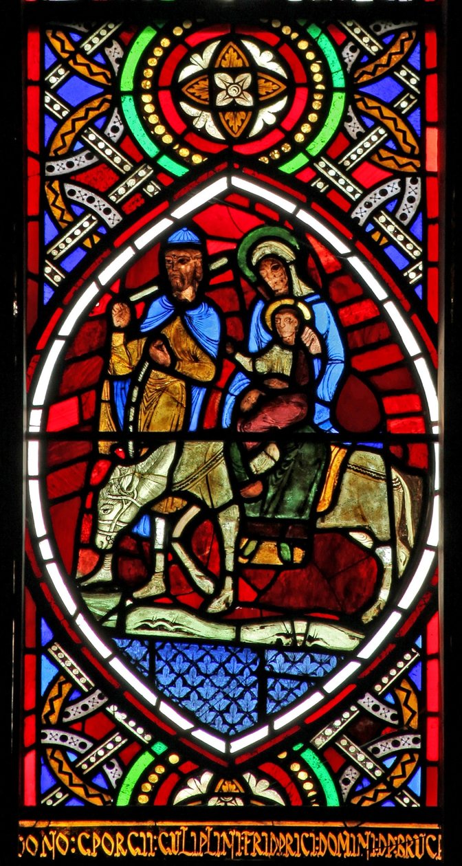 Window depicting the Flight into Egypt? by English School