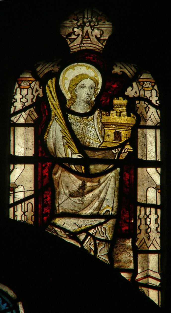 Window depicting St Barbara by English School