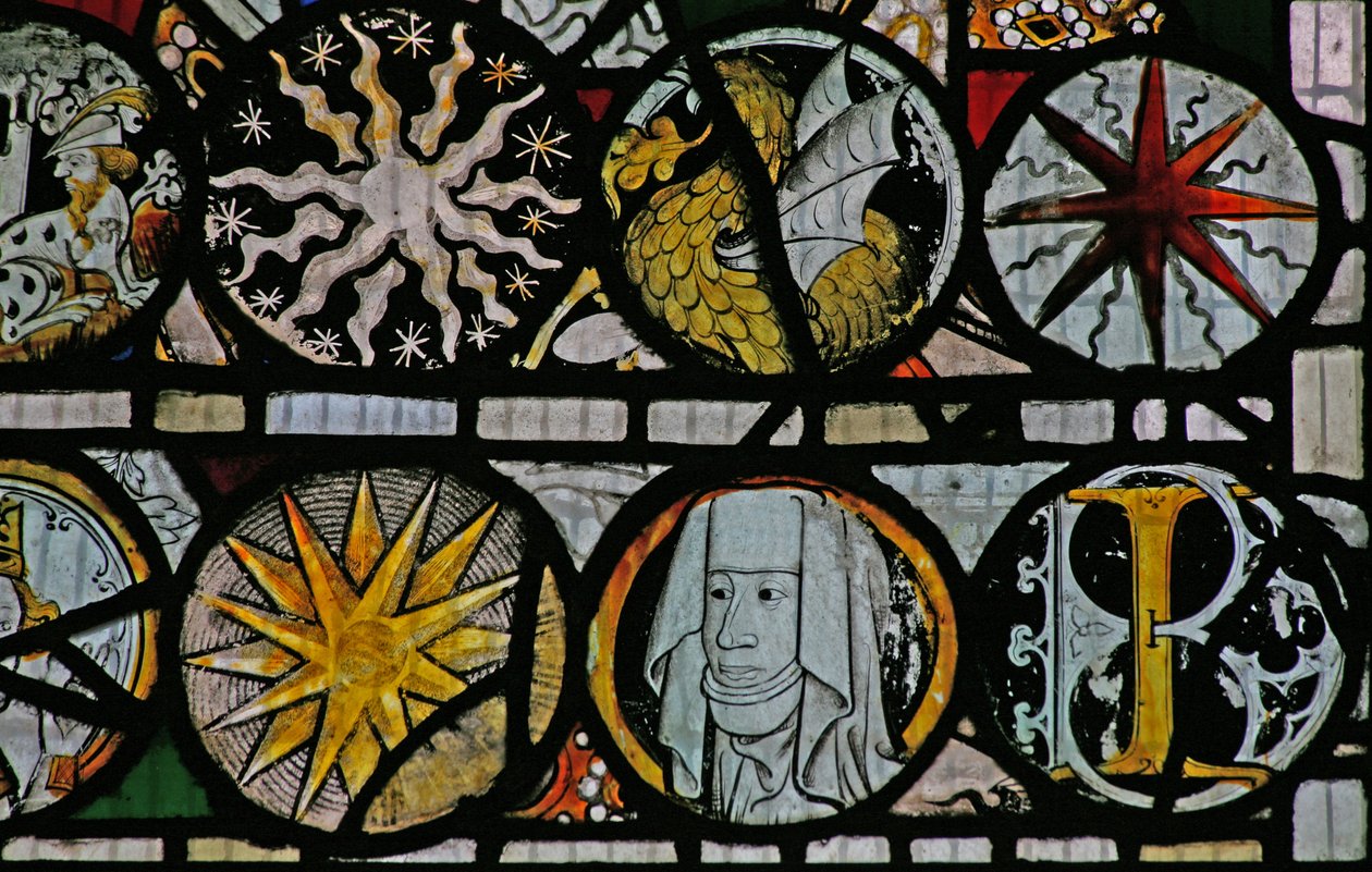 Window NW depicting grotesques by English School
