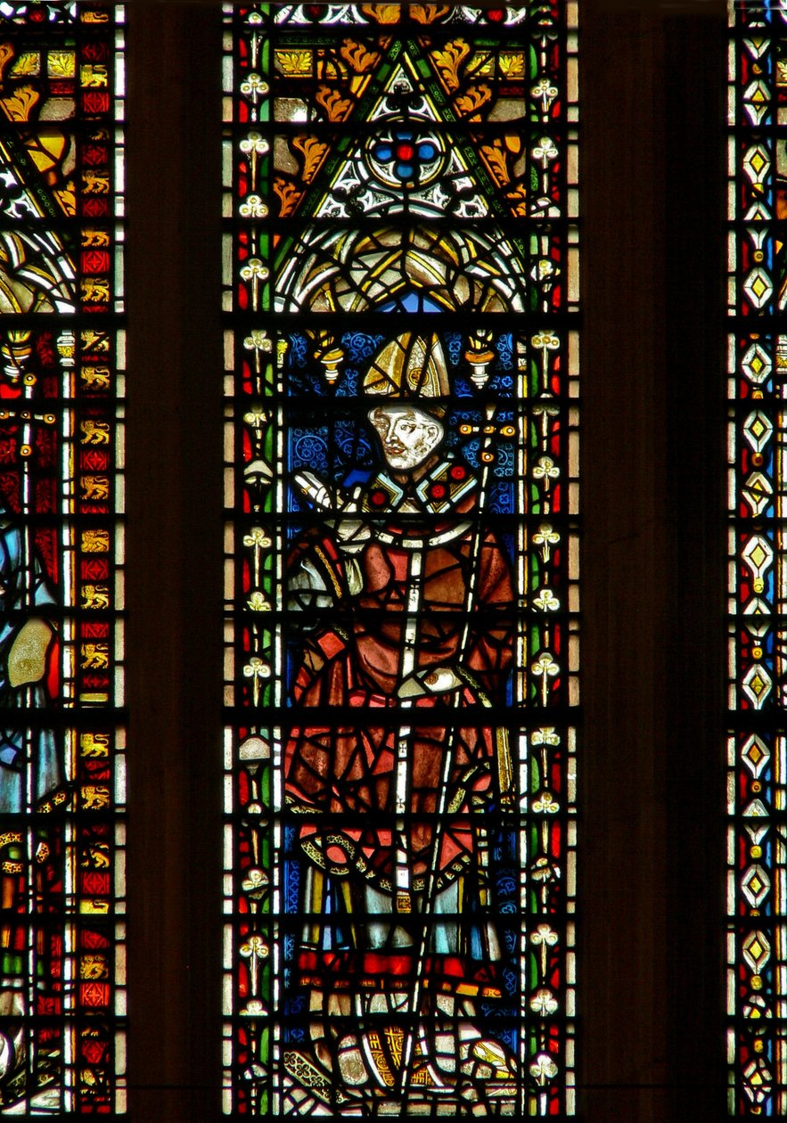 Window Ww depicting an archbishop by English School