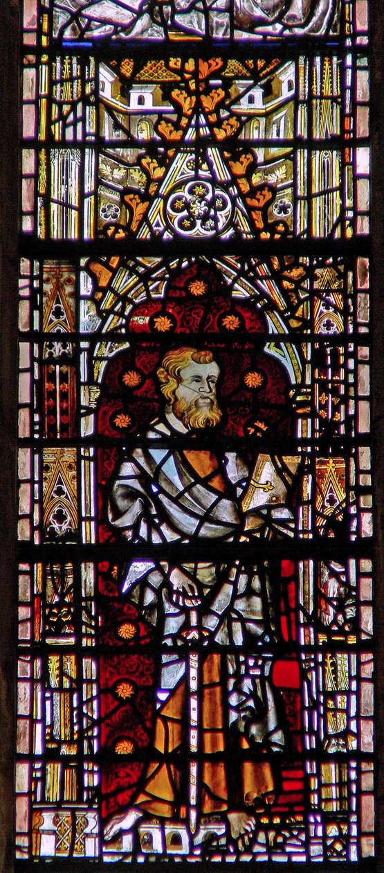 Window depicting a saint by English School
