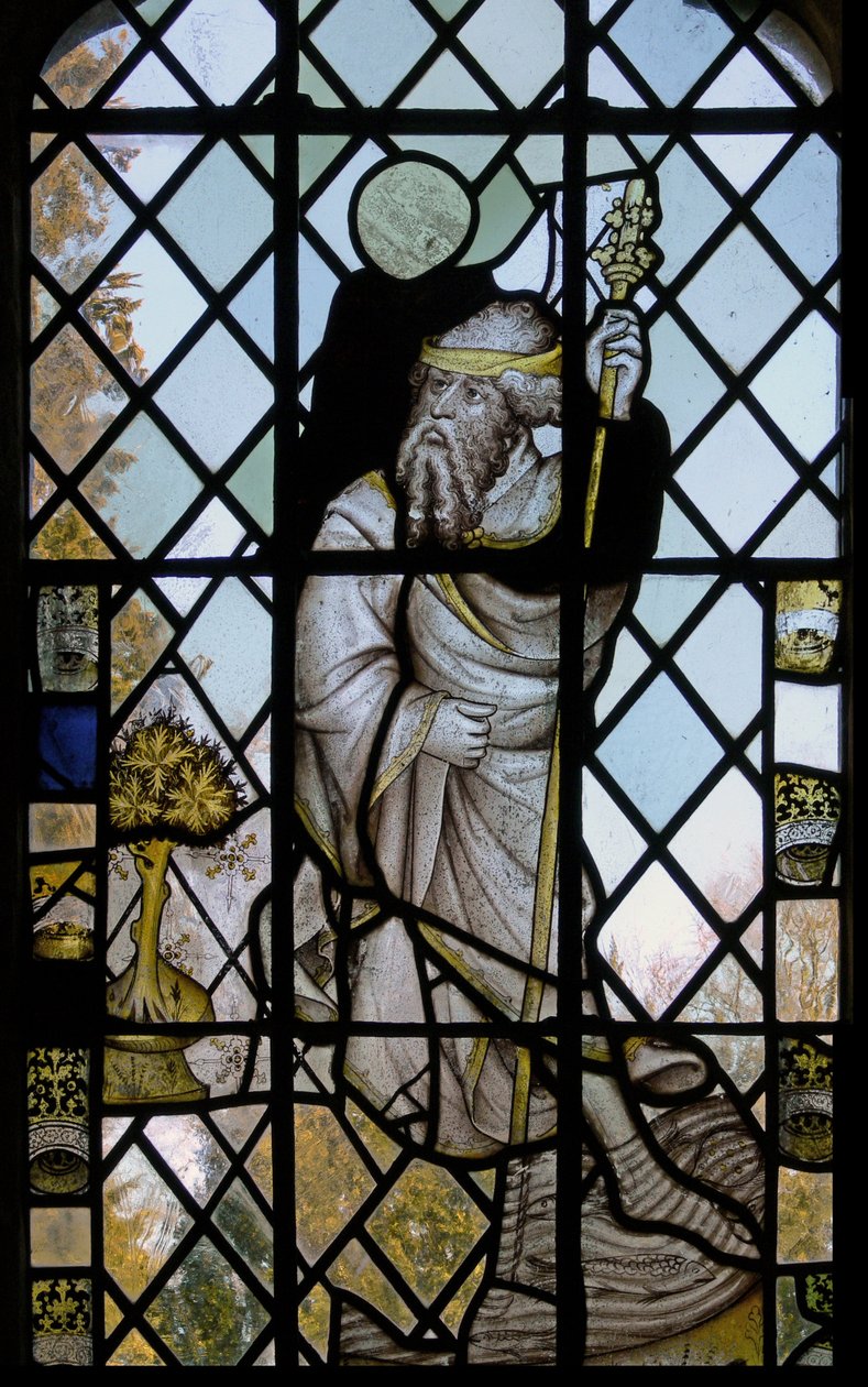 Window depicting St Christopher by English School