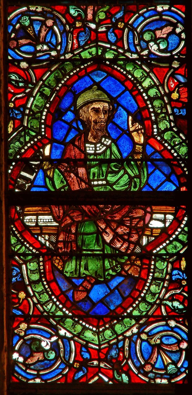 Window depicting a genealogical figure: Jonan by English School