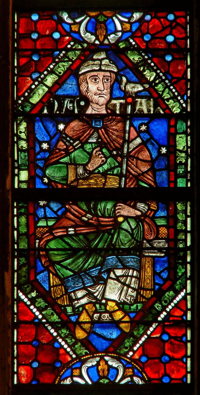 Window depicting a genealogical figure: Nathan by English School