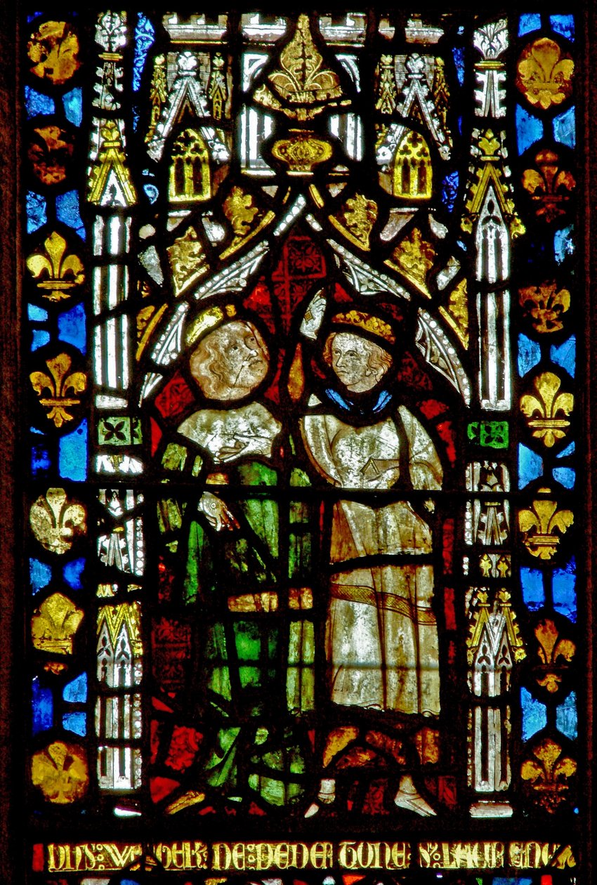 Window depicting two kings by English School