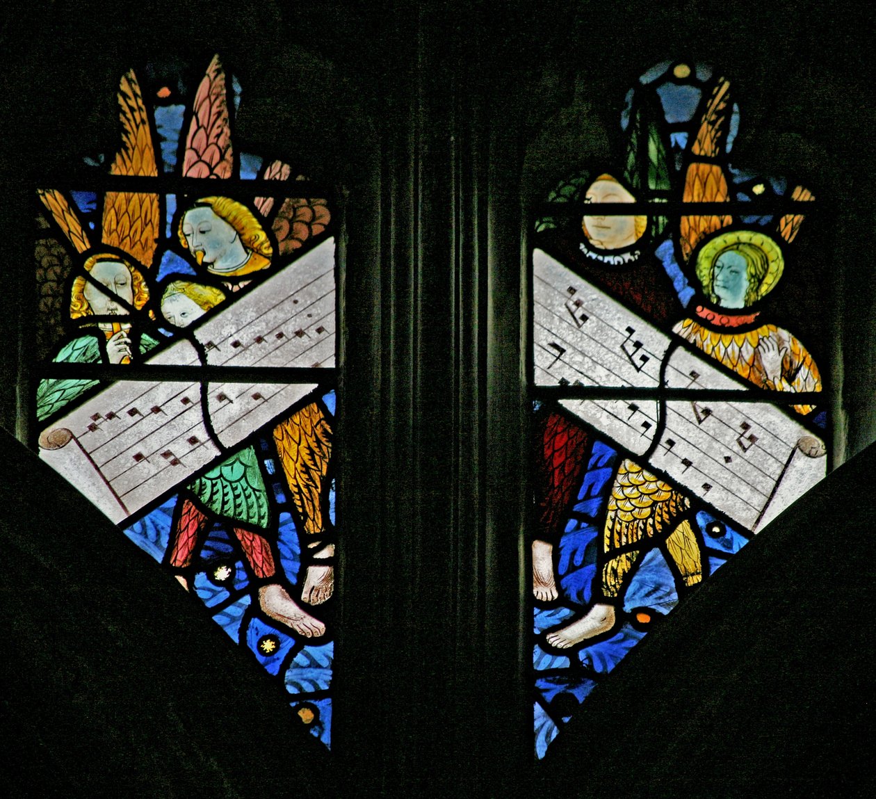 Window depicting the angelic choir singing by English School