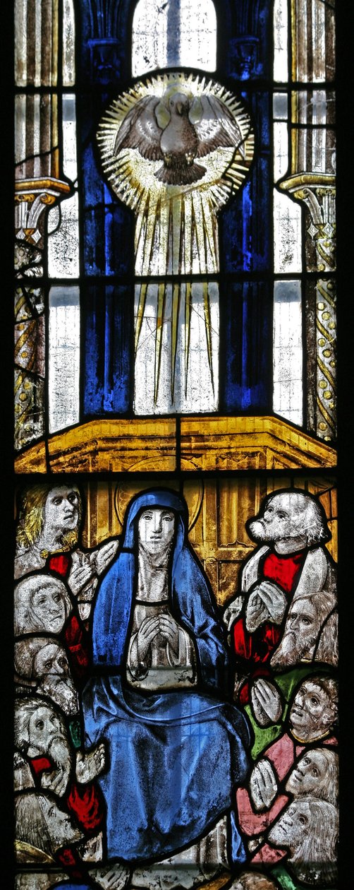 Window s5 depicting Pentecost by English School