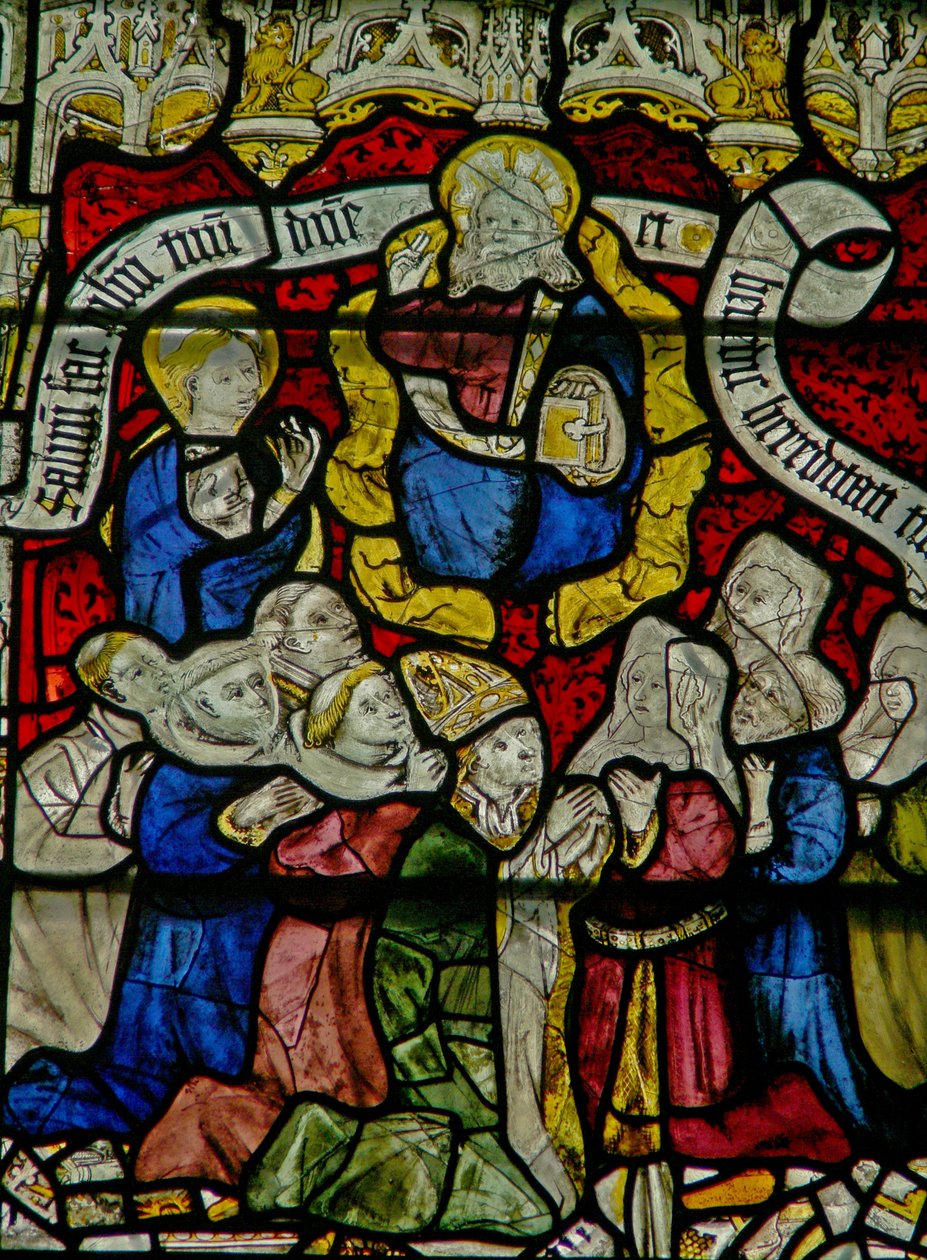 Window w25 depicting the Te Deum by English School