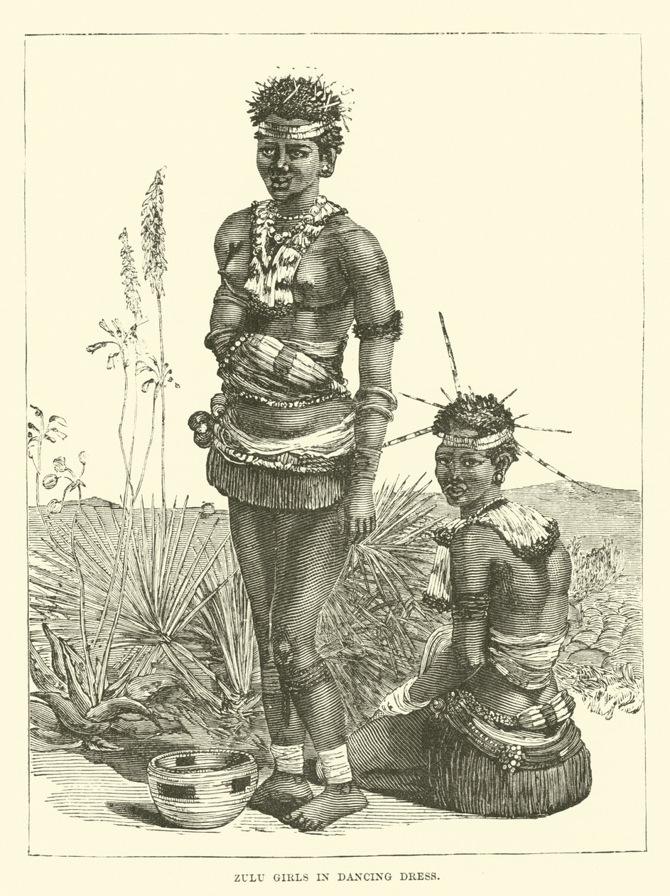 Zulu Girls in Dancing Dress by English School