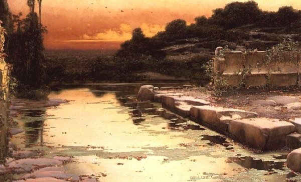Flooded Ruins at Sunset by Enrique Serra