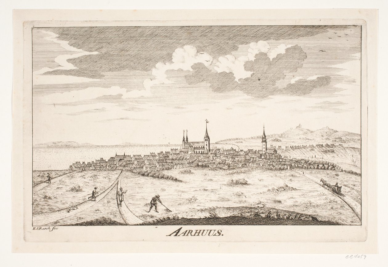 Prospect of Aarhus by Erasmus Sigismund Resch