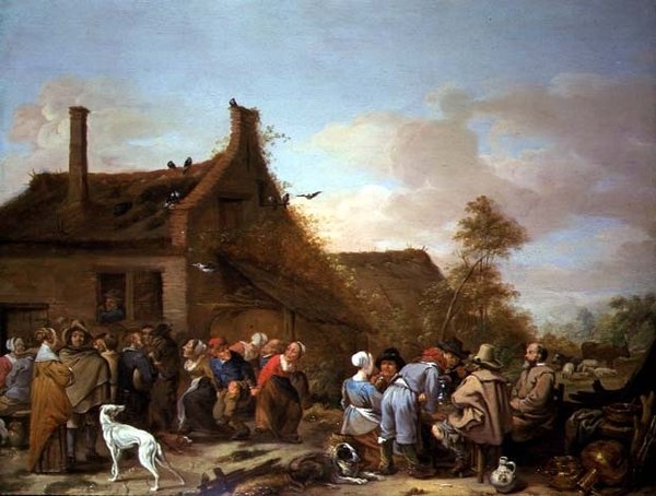 Peasants Merrymaking Outside an Inn by Erasmus de Bie
