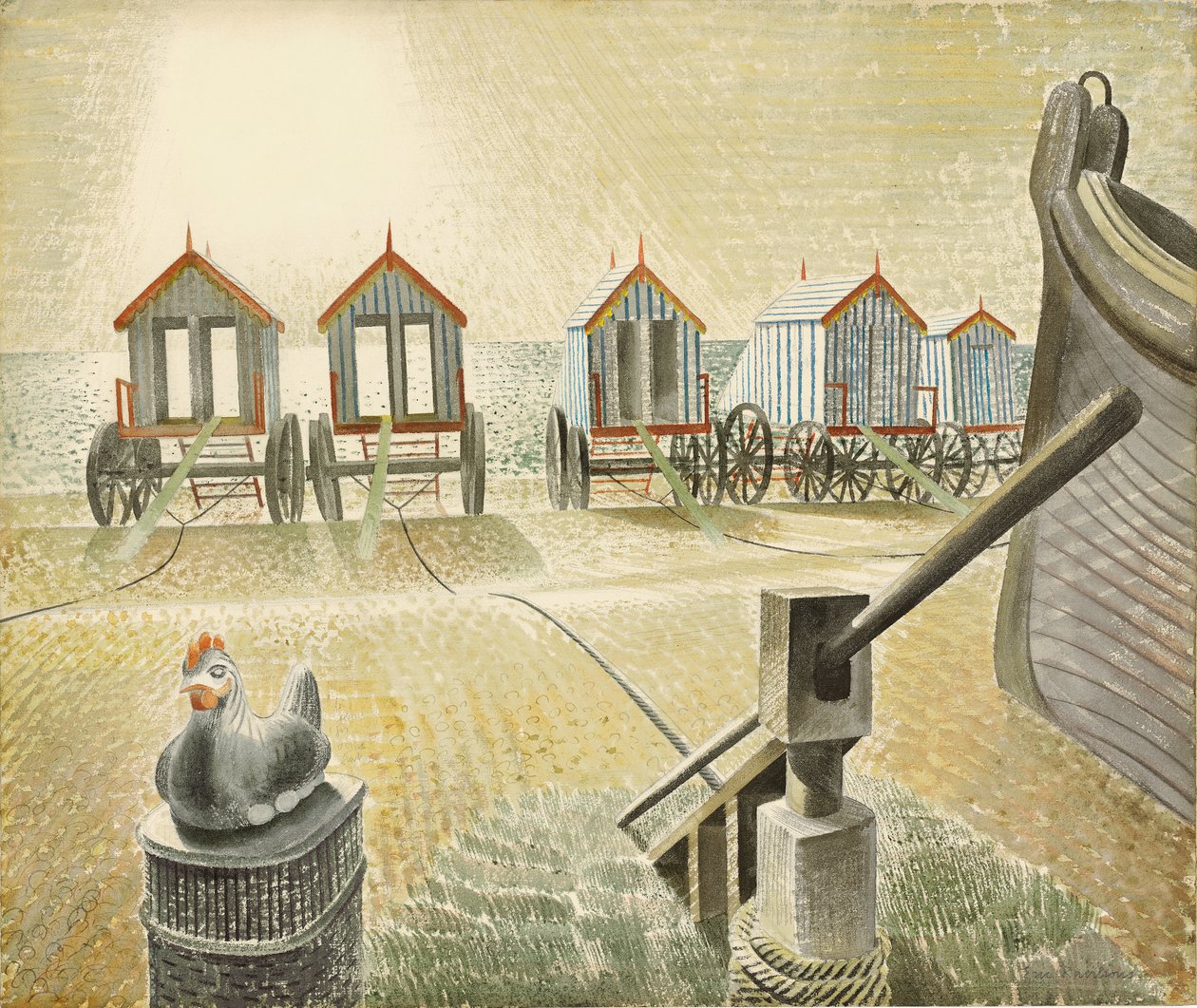 Aldeburgh Bathing Machines, 1938 by Eric Ravilious