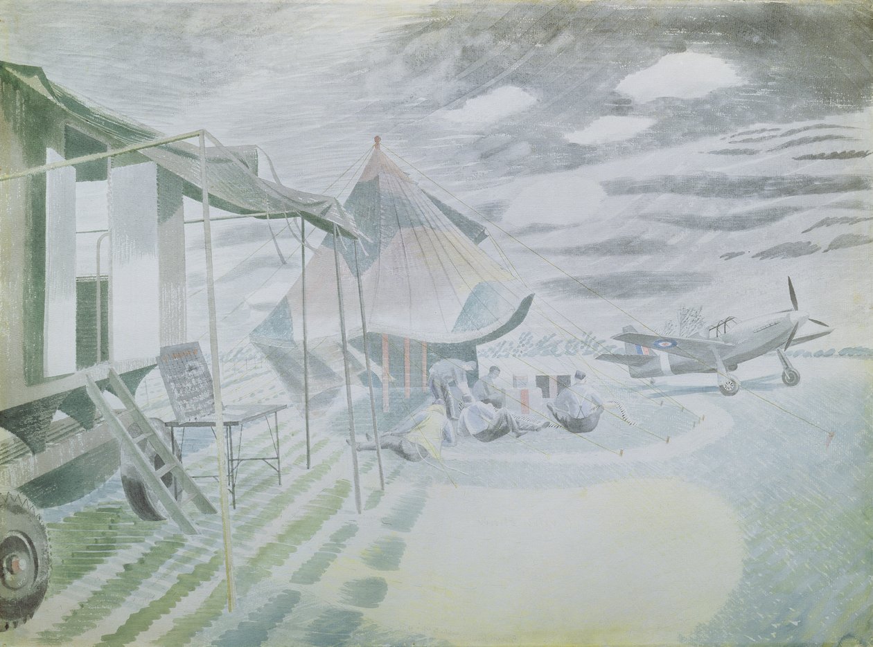 Mustang and Tent by Eric Ravilious