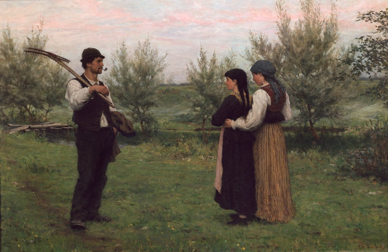 A meeting by Erik Theodor Werenskiold