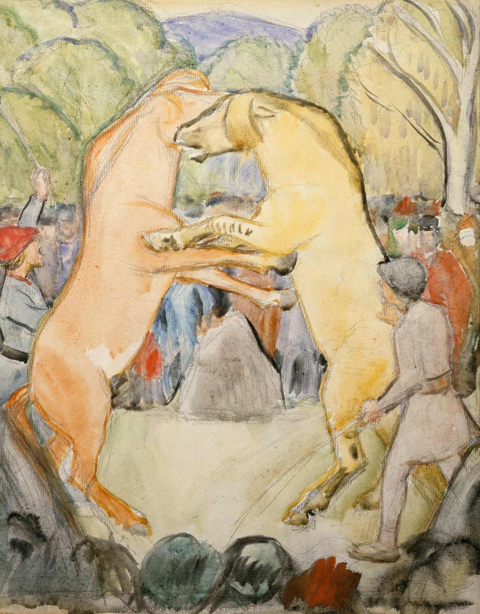 Horse Fight by Erik Theodor Werenskiold