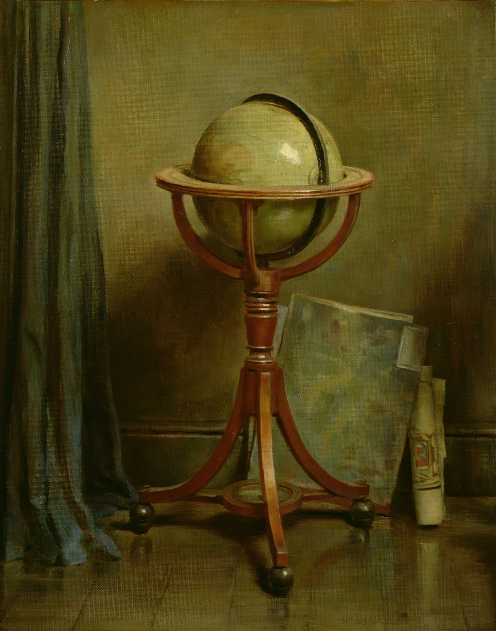 Globe and Maps by Ernest Leopold Sichel