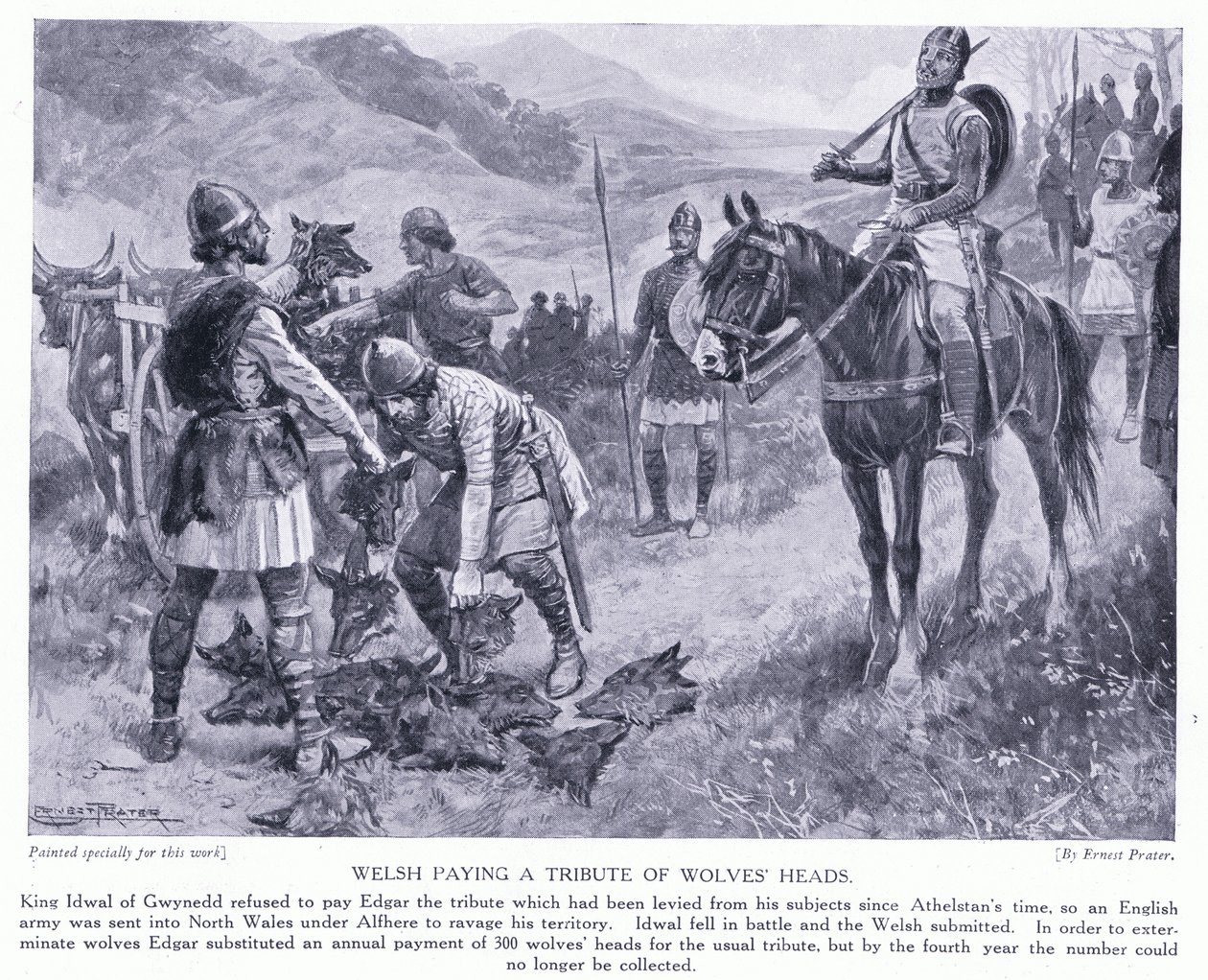 Welsh Paying Tribute in Wolves Heads by Ernest Prater