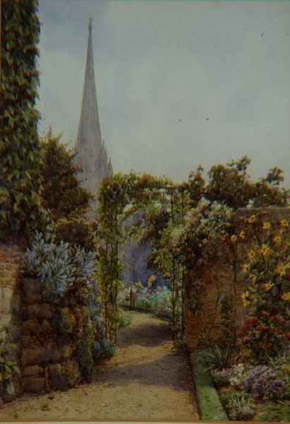 A Salisbury Garden by Ernest Arthur Rowe