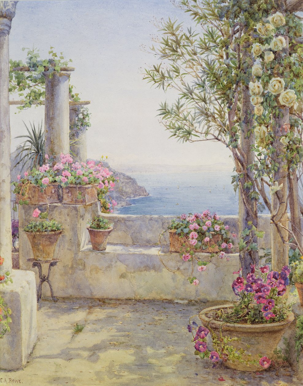 An Italian Balcony by Ernest Arthur Rowe