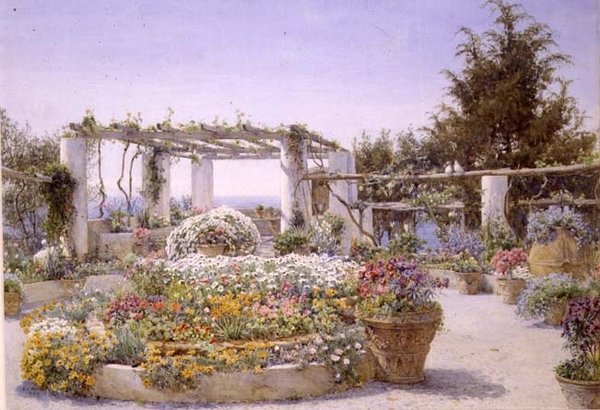 The Pergola, Villa Inercia, Capri by Ernest Arthur Rowe