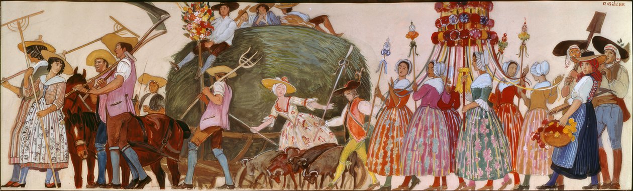 Festive Procession, The Hay Wagon by Ernest Bieler