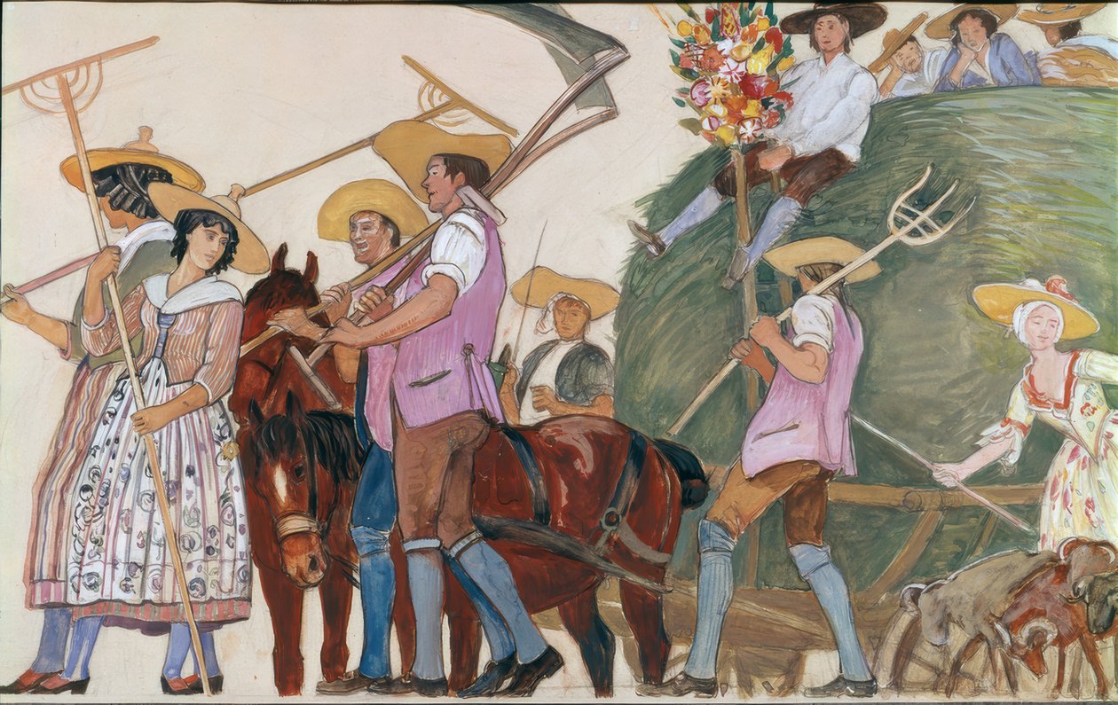 Procession, The Hay Wagon by Ernest Bieler